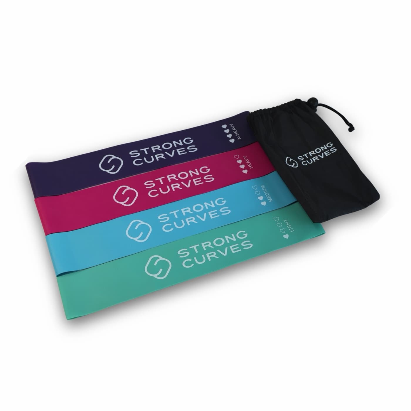 Strong Curves Booty Bands set of four with carry bag