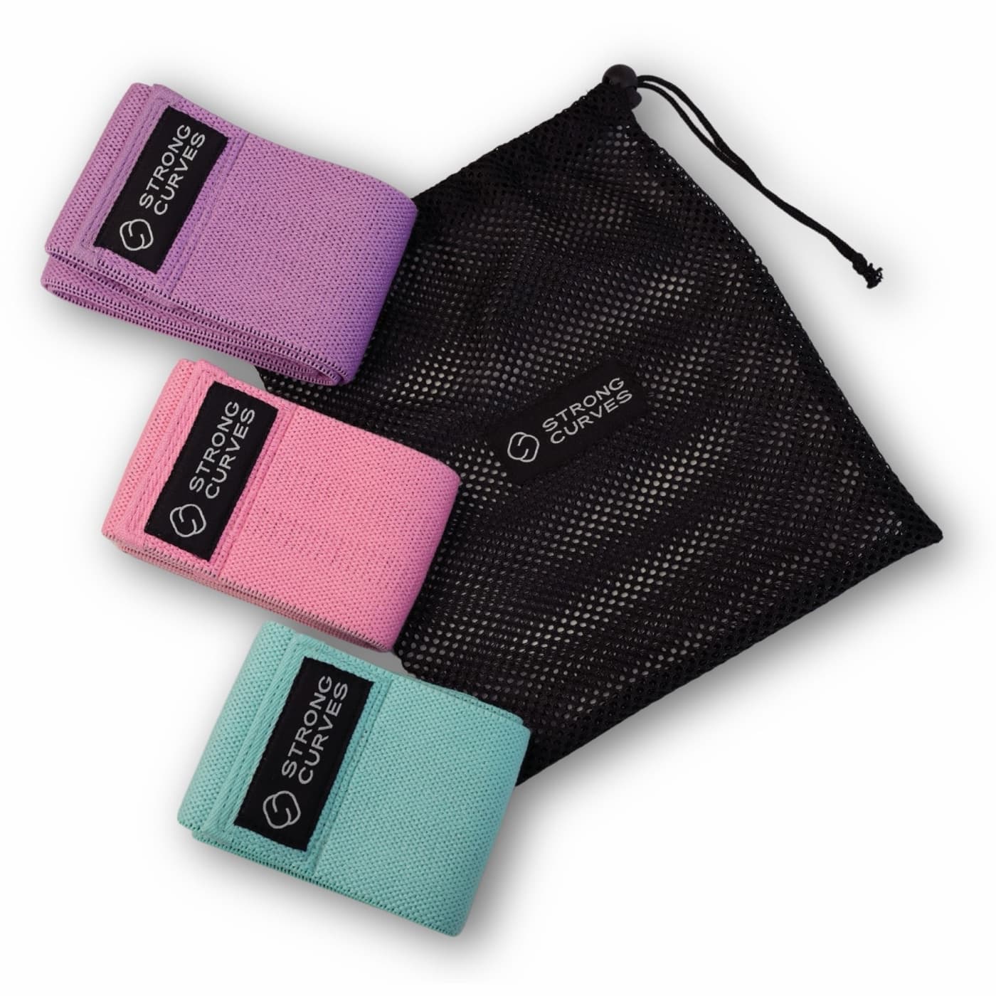 Strong Curves Fabric Hip Bands set of three with carry bag